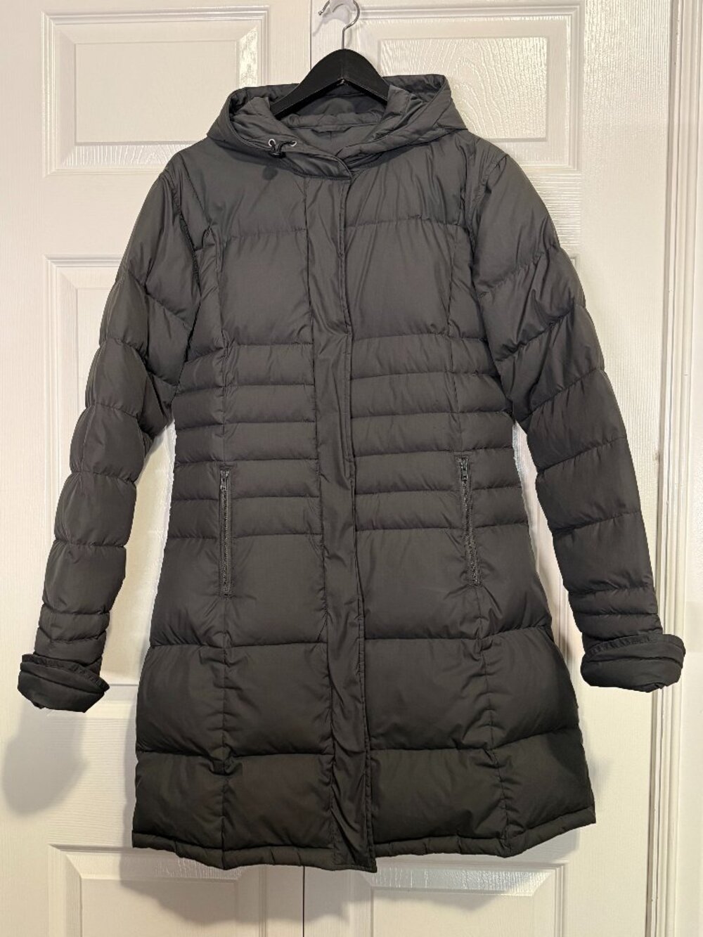 Spiewak Hooded Down Parka Winter Puffer Coat Charcoal Grey Women's Size S